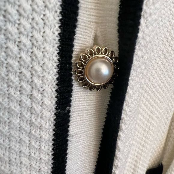 Women’s Who What Wear Pearl Button long dressy cardigan w contrast detail. - Picture 2 of 8